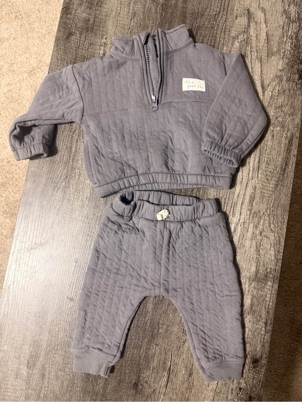 Carter's Quilted Sweatshirt & Jogger Set - Gray